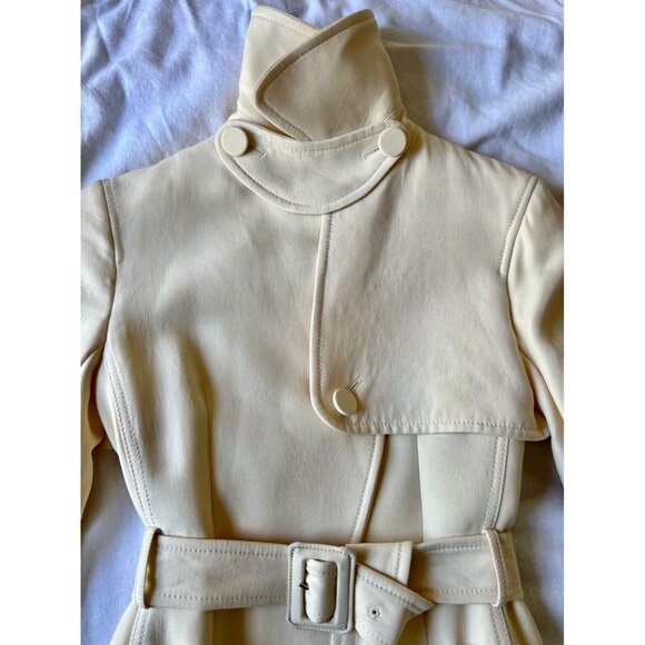 SOLD Auth Vintage Christian Dior Yellow Silk Belted Structured Coat Size XS - Picture 15 of 16